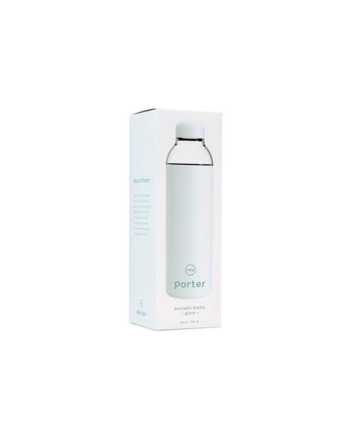 W&P Porter Glass Water Bottle w/ Protective Silicone Sleeve | Mint 20 Ounces | On-the-Go | Reusable Bottle for Coffee, Tea and Water | Portable | Dishwasher Safe