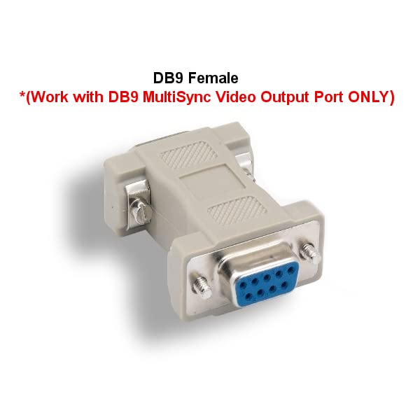 DB9 9 Pin to HD15 VGA 15 Pin Video Adapter Changer Coupler for Multi-Sync Type DB9 Only Molded RS-232
