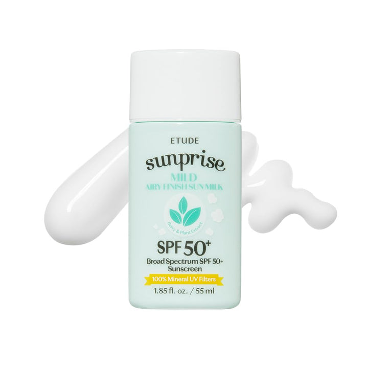 Sunprise Mild Airy Finish Sun Milk SPF50+ / PA++++ | Sebum-free, Non-Sticky, Long Lasting Protection, 100% Mineral Based Sunscreen | Kbeauty