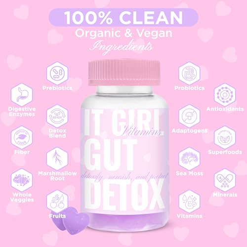 Gut Health Gummies for Women, Vegan Gut Support + Superfood Greens, Digestive Enzymes, Probiotics, 3 Billion CFUs, Organic Detox, Feminine & Hormone Balance, Immunity, Metabolism, Bloat, Multivitamin