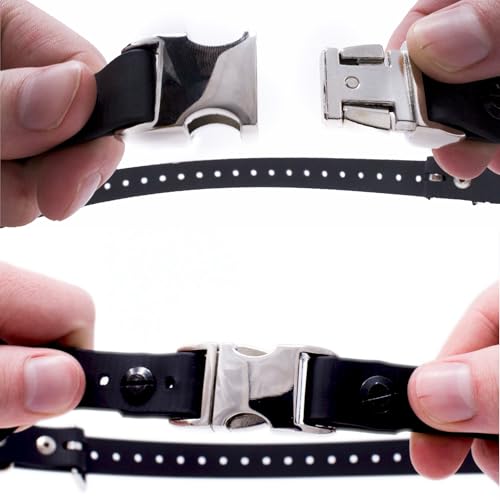 Quick Snap Bungee Dog Collar, Biothane, Waterproof, Odorproof, Easy Connect and Disconnect Clasp and D Ring with Comfort Bungee Loop, Adjustable for Custom Fit, 3/4-Inch, Black