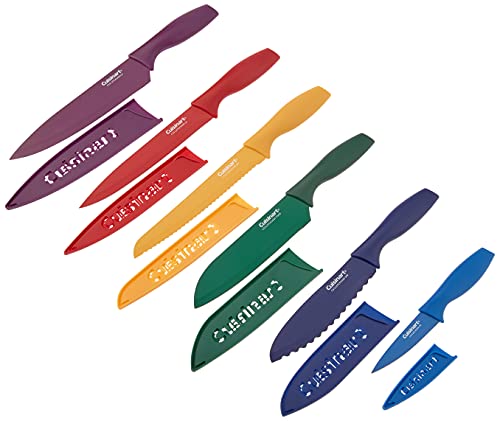 Cusinart Block Knife Set, 12pc Cermaic Knife Set with 6 Blades & 6 Blade Guards, Lightweight, Stainless Steel, Durable & Dishwasher Safe, C55-12PCKSAM