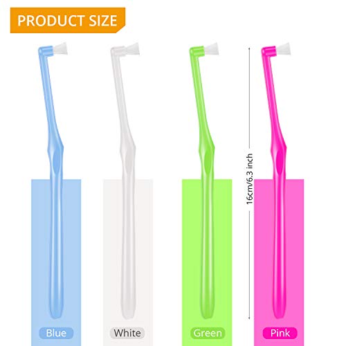 6 Pieces Tuft Toothbrush Tufted End-tuft Soft Trim Single Compact Interdental for Detail Cleaning Tapered Brush(Cyclinder Brush)