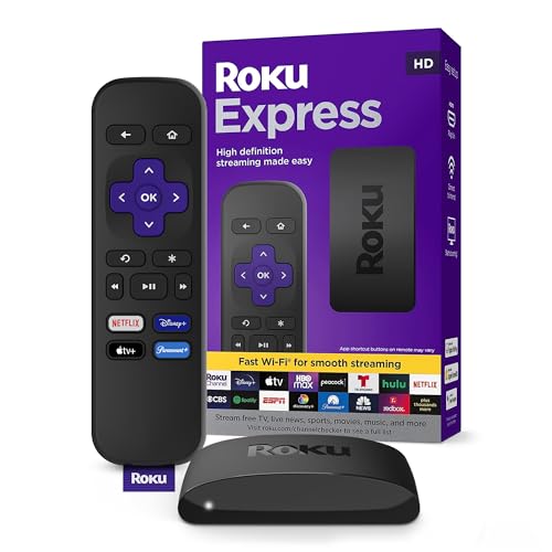 Express | HD Streaming Device with Standard Remote (no TV controls), Free & Live TV