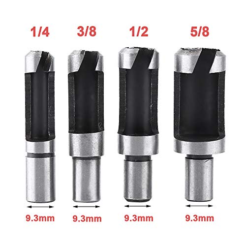 8Pcs Wood Plug Cutter Carbon Steel Straight and Taper Claw Drill Bit Set Woodworking Hole Saw Cutting Tool 5/8 1/2 3/8 1/4