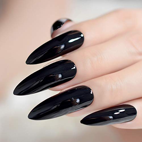 YIMART 500pcs/pack Stiletto False Nails Clear Long Almond False Nail Tips Oval Stiletto Sharp Full Nail tips Acrylic UV Gel Full Cover Nail Art Tips For Decoration Nails Salon (Clear Long Almond)
