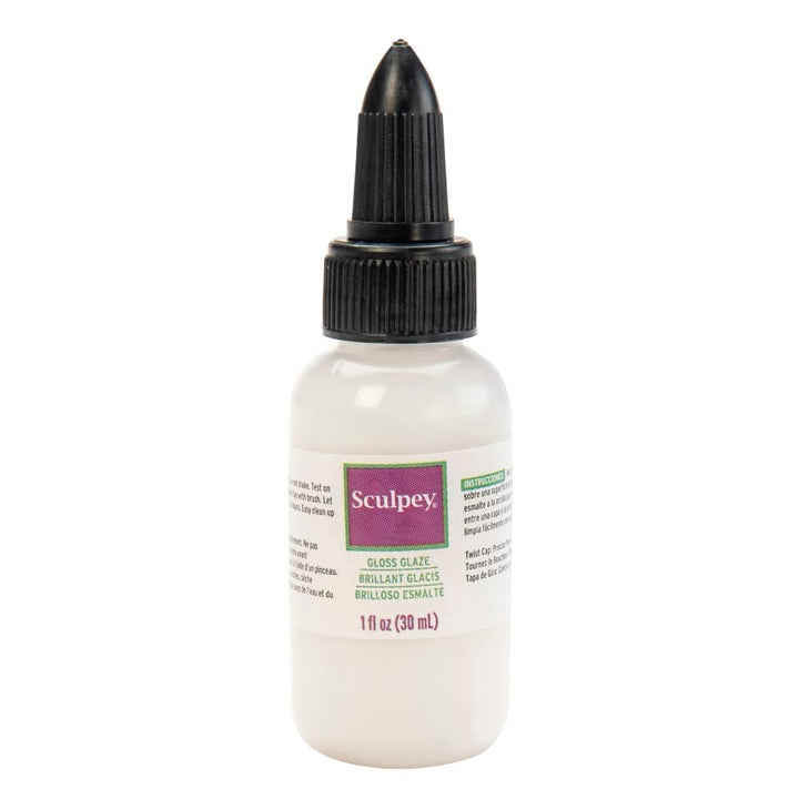 ® Gloss Glaze, Non Toxic, 1 fl oz. bottle with precise flow twist cap. Will add a glossy finish to your baked polymer oven-bake clay creations!