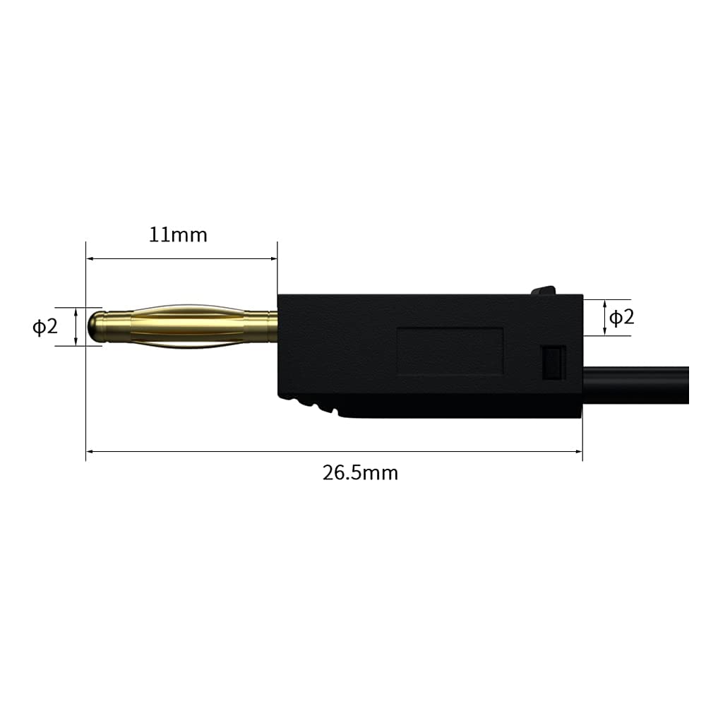 2mm 5pcs Small Banana Plug Pin Test Lead, Jumper Wire Electrical Testing Cable Measuring line J70001