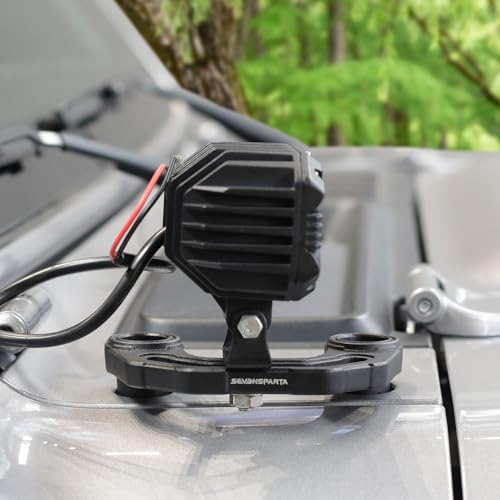 Seven Sparta 1 Pair Light Mounting Brackets for 2018-2023 Jeep Wrangler JL/JLU 2020 2021 2022 2023 Gladiator JT A-Pillar Windshield Light Mount Easy to Install