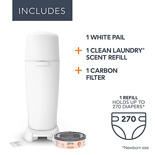 Playtex Complete Pail with Built-In Odor Controlling Antimicrobial, Includes Pail & 1 Refill, White , 8.36 Pound