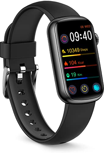 Slim Fitness Tracker with Blood Oxygen, Blood Pressure, 24/7 Heart Rate and Sleep Tracking, IP68 Waterproof Activity Trackers and Smart Watches with Step Tracker, Pedometer for Women Men
