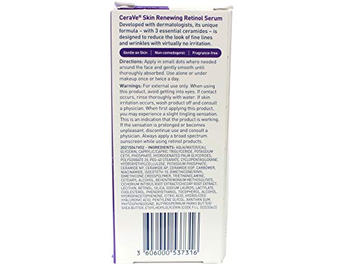 Anti Aging Retinol Serum | Cream Serum for Smoothing Fine Lines and Skin Brightening | With Retinol, Hyaluronic Acid, Niacinamide, and Ceramides | 1 Ounce