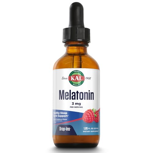 Melatonin DropIns 3mg, Healthy Sleep Aid Support, Liquid Melatonin Drops for Optimal Absorption & Calming Relaxation Support, Fast Acting, Natural Raspberry Flavor, Approx. 55 Servings, 1.85oz