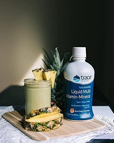 Liquid Multi Vitamin-Mineral - Aid Body Mineral Health - Vitamin & Mineral Liquid Supplement - Supports Healthy Bones & Muscles - Natural Orange Mango, 30 fl oz (30 Servings)