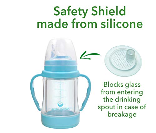 Glass Sip & Straw Cup, Light Aqua, 6 Months+, 4 ounces