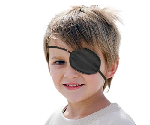 1pcs Children Kids Silk Single Eye One-eyed Patch Mask Amblyopia Corrected Visual Recovery Lazy Eyes Patches Care Shield Blindfold Cover For Masks Strabismus (Black)