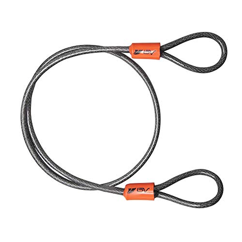 2.5FT Bike Lock Cable with Loops - 5mm (3/16 Inch) Cut-Resistant Braided Steel Cable - Versatile & Weatherproof - Small Security Cable Lock, Security Chain for Padlock, Chain Lock, Wire Lock