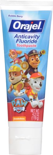 Kids Paw Patrol Anti-Cavity Fluoride Toothpaste, Natural Fruity Bubble Flavor, 4.2oz Tube