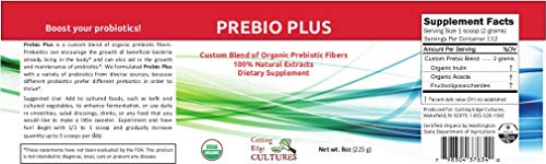 Prebio Plus Prebiotic Fiber Powder Best Custom Blend of Organic Prebiotic Fibers Dietary Supplement 8 oz