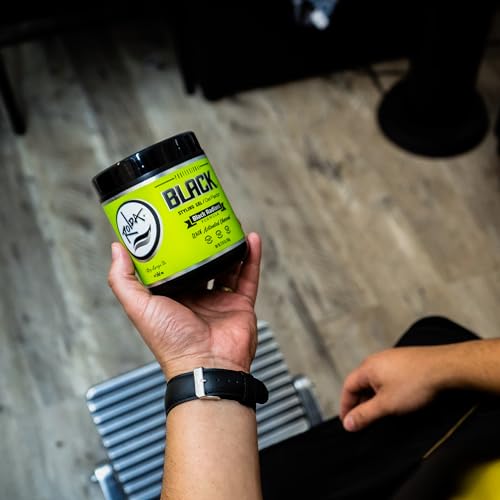 Black Styling Hair Gel - Medium To Strong Hold With Medium Shine For a Wet Slicked Back Look With All Day Hold - Activated Black Charcoal Covers Grey Hair Instantly 17.6oz