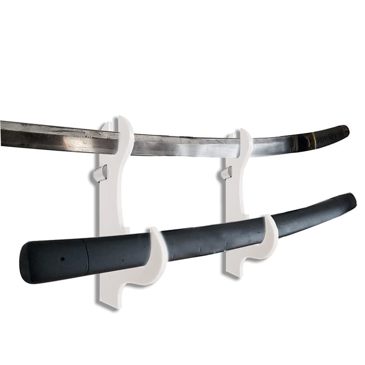 Sword Wall Mount,Sword Stand acrylic two-layer wall mounted samurai sword stand display stand, support all swords (White)