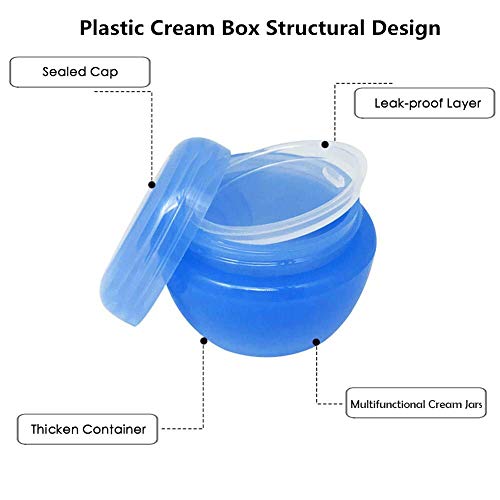 Travel Containers Sets Silicone & PP Cream Jars for Toiletries Empty Lotion Leak-proof & TSA Approved Bottles Accessories with Hard Sealed Lids for Cosmetic Makeup Face Cream (9 Jars)