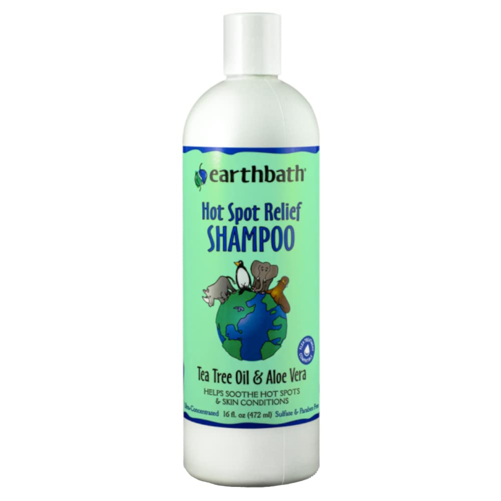 , Hot Spot Relief Pet Shampoo - Tea Tree Oil Hot Spot Treatment for Dogs, Best Dog Shampoo for Itching & Skin Conditions, Made in USA, Cruelty Free Itch Relief for Dogs - 16 Oz (1 Pack)