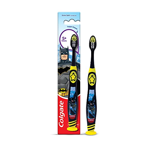 Kids Batman Black Toothbrush, Extra Soft With Tongue Manual Cleaner - 1 Pc