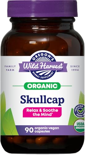 Oregon's Wild Harvest Organic Skullcap Vegan Capsules | Traditional Herbal Supplement, 90 Count