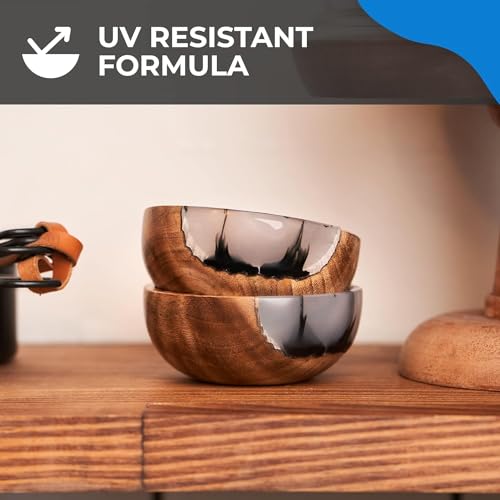 Resin Kit - Crystal Clear, UV Resistant, Self Leveling, Food Safe for Table Top, Arts & Crafts, Wood Casting, Jewelry Making, Use with Mica Powder, Silicone Molds, Alcohol Ink (16 Ounce)