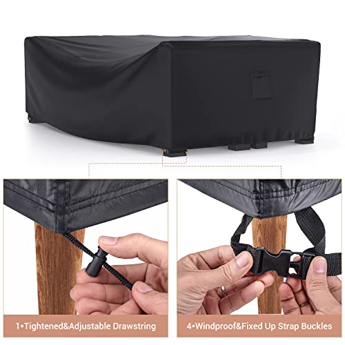 Heavy Duty Patio Furniture Covers Waterproof, Patio Furniture Outdoor Sectional Sofa Set , Patio Table and Chair Set Cover 89.7L×62.2W×28.3H