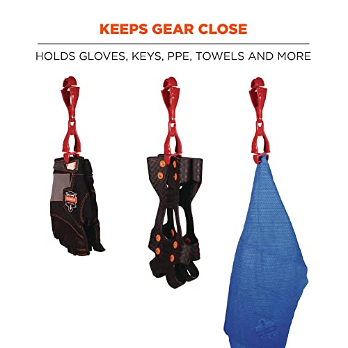 Squids 3400 Glove Clip Holder with Dual Clips, Red, 1 Count (Pack of 1)