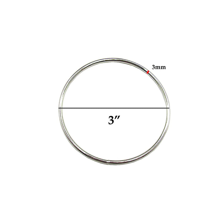 6 Pcs Metal O Ring Floral Hoop Dream Catcher Rings Macrame Ring for Dream Catchers and Hanging Crafts (3inch, Silver)