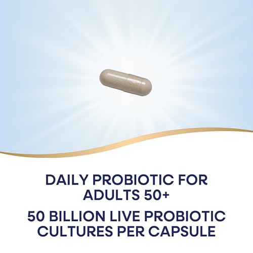 Nature's Way Fortify Optima Probiotic for Adults 50+, 50 Billion Live Cultures, Supports Digestive Balance, Colon & Immune Health*, No Refrigeration Needed, 30 Capsules (Packaging May Vary)