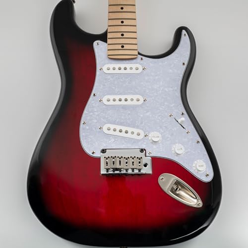 SSS 11 Hole Guitar Stratocaster Pickguard for Fender American/Mexican Made Strat Standard Modern Style Parts,4 Ply White Pearl