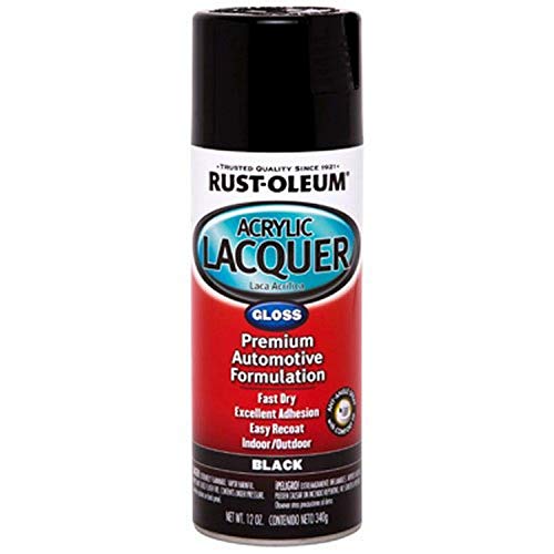 253365 Automotive Acrylic Lacquer Spray Paint, 12 Ounce (Pack of 1), Gloss Black, 12 Fl Oz