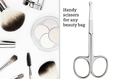 Rounded Nose Hair Scissors. Round Tip Scissor for Ear, Eyebrow, Beard and Mustache Trimming - 3.5 Blunt Nosed Tipped Grooming Trimmer
