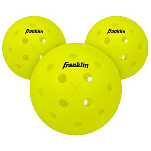 Outdoor- X-40 Pickleball Balls - USA Pickleball (USAPA) Approved - 3 Pack Outside Pickleballs - Optic Yellow - US Open Ball