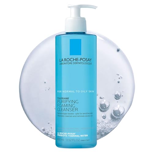 Toleriane Purifying Foaming Facial Cleanser, Oil Free Face Wash for Oily Skin and for Sensitive Skin with Niacinamide, Pore Cleanser Won’t Dry Out Skin, Unscented