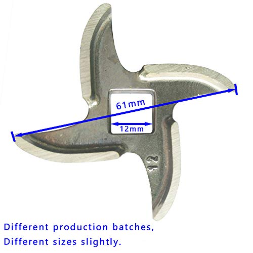 2 Pcs #12 Meat Grinder Blade Stainless Steel Knife Cutter Replacement for Grinders, Please check the size and shape
