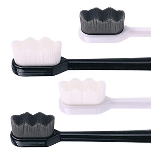 Extra Soft Toothbrush for Sensitive Gums and Teeth with 20,000 Ultra Soft Bristles. Micro-Nano Toothbrush. Excellent Cleaning Effect (2 Pack) (White Wave Bristle)