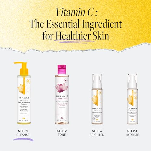Vitamin C Cleanser - Daily Brightening Cleanser – Hydrating Face Wash to Even Out Skin Tone – Moisturizing Face Cleanser for a Radiant Glow, 6 fl oz