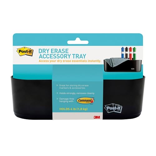 Dry Erase Accessory Tray, Black (DEFTRAY), 6 x 6.75 x 0.06