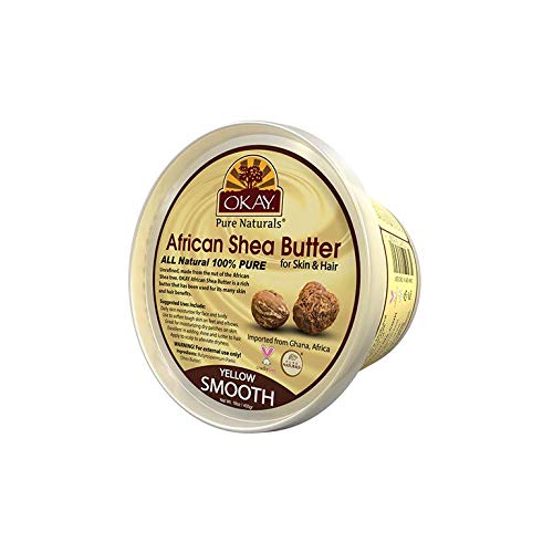 Smooth All Natural,100% Pure Unrefined Daily Skin Moisturizer For Skin & Hair Yellow, Shea Butter, 13 oz