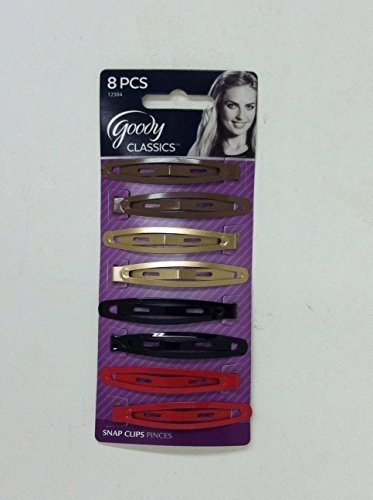 Goody Womens Classic Oval Metal Contour Clip 8 Count Item # 12304 Assorted Colors
