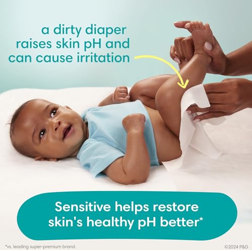 Sensitive Baby Wipes, Water Based, Hypoallergenic and Unscented, 1 Flip-Top Pack (56 Wipes Total)