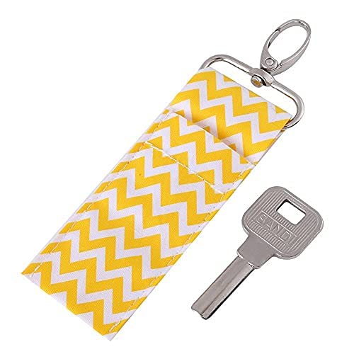 Purple: Lipstick Holder Keychain, 2Pcs/6Pcs Wave Pattern Lip Balm Chapstick Pouch Strap Key Ring Bag Mothers Girls Gift(Purple)