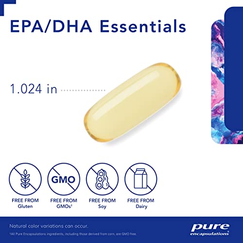 EPA/DHA Essentials - Fish Oil Concentrate Supplement to Support Cardiovascular Health - Premium EPA & DHA Supplement with Omega 3-180 Softgel Capsules