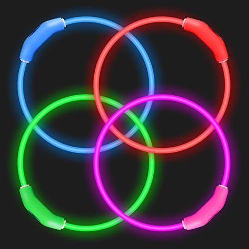 2-Pack LED Dog Collar, Light Up Dog Collars,Rechargeable Dog Lights for Night Walking,Universal, Reusable Safety Necklace for Small Medium Large Dogs RED&Pink