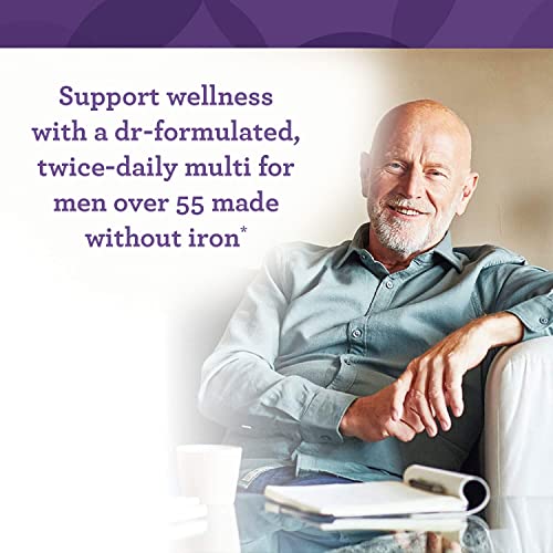 Men’s 55+ Multivitamin - Daily Multivitamin for Men 55 and Over - with B Vitamins - Vegetarian, Non-GMO, Kosher, and Gluten-Free - 120 Tablets (60 Servings)